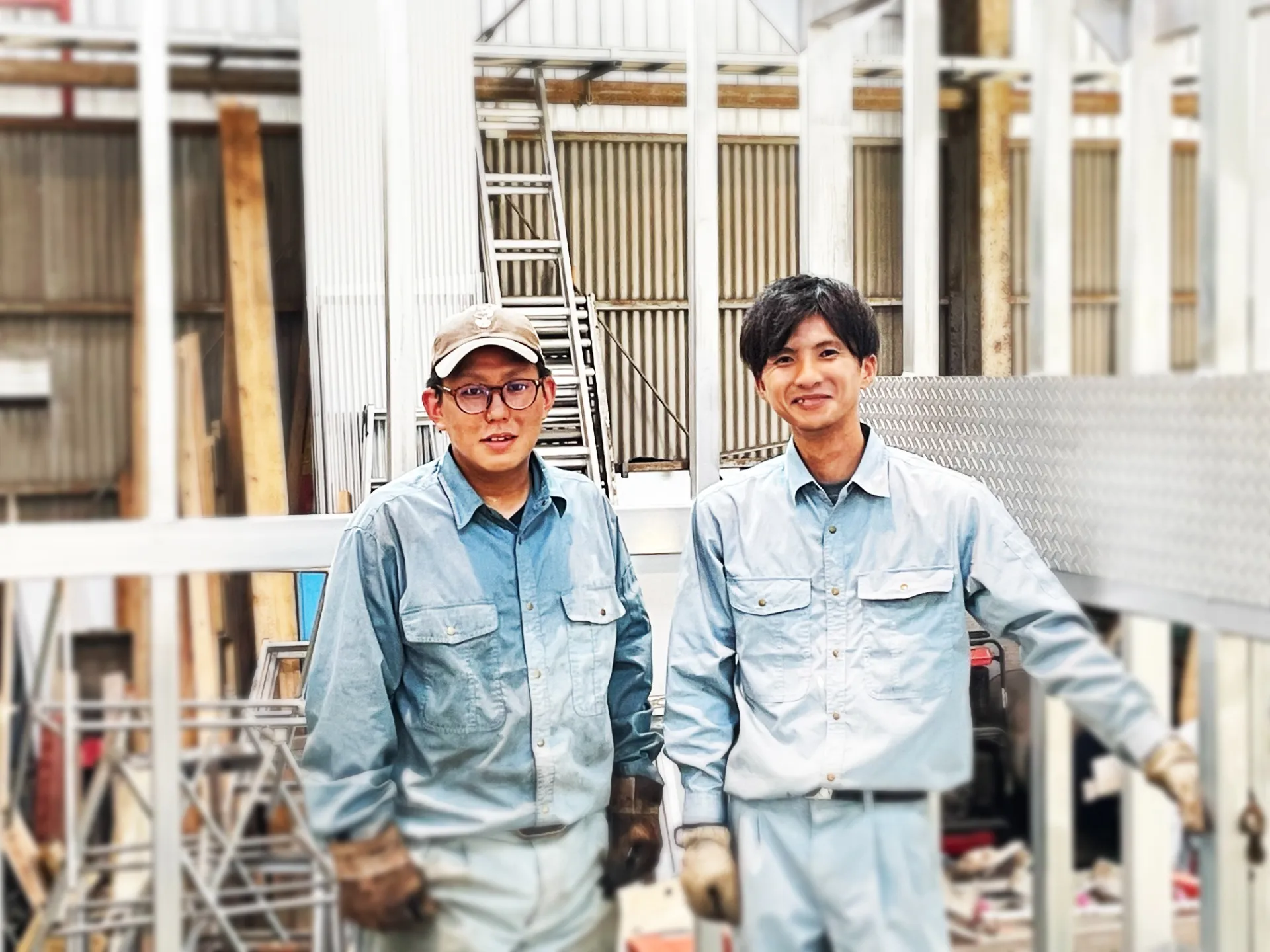 ブロイラーの出荷作業員 (山坂農場)